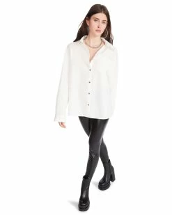 SteveMadden FAUX LEATHER LEGGINGS BLACK Women's Clothing