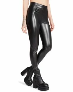 SteveMadden FAUX LEATHER LEGGINGS BLACK Women's Clothing