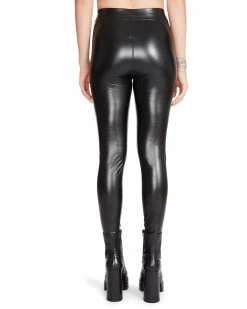 SteveMadden FAUX LEATHER LEGGINGS BLACK Women's Clothing