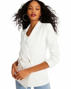 STEVEMADDEN Women's Clothing BOYFRIEND BLAZER WHITE