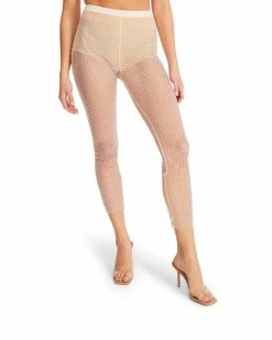 SteveMadden MESH RHINESTONE PANTS IVORY