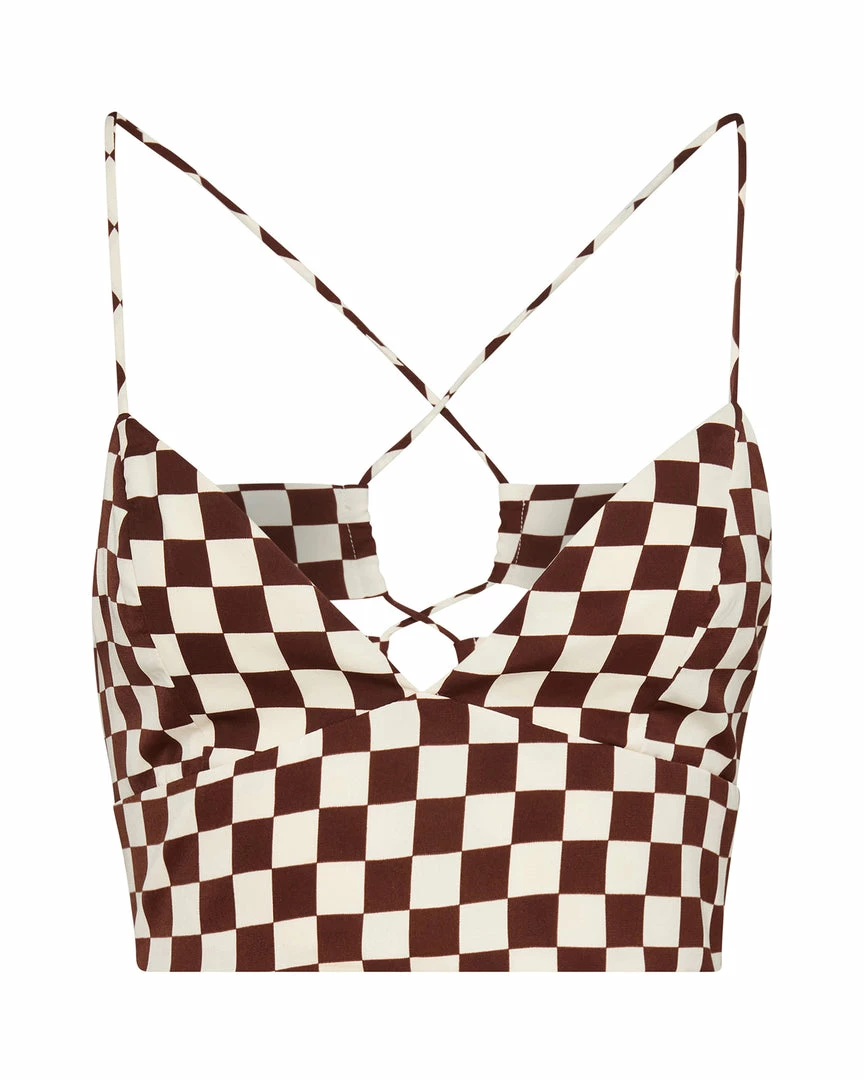 STEVEMADDEN 3-PIECE CHECKERED SET BROWN
