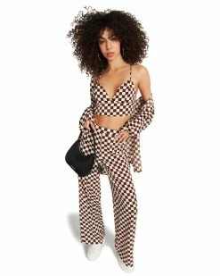 STEVEMADDEN 3-PIECE CHECKERED SET BROWN