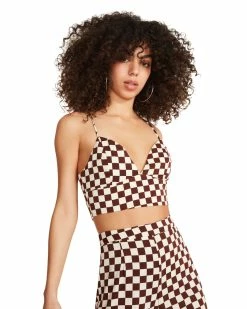 STEVEMADDEN 3-PIECE CHECKERED SET BROWN