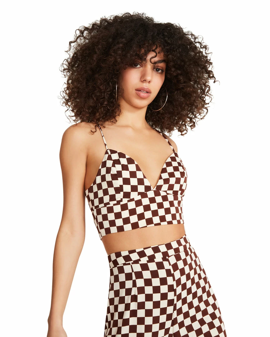 STEVEMADDEN 3-PIECE CHECKERED SET BROWN