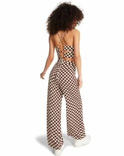 STEVEMADDEN 3-PIECE CHECKERED SET BROWN