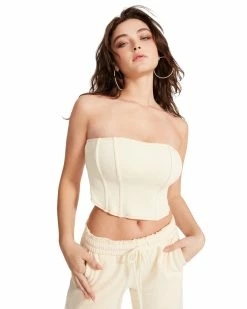 STEVEMADDEN BROOKS TOP BEIGE Women's Clothing
