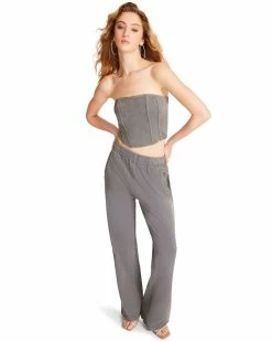 STEVEMADDEN BROOKS TOP GREY Women's Clothing