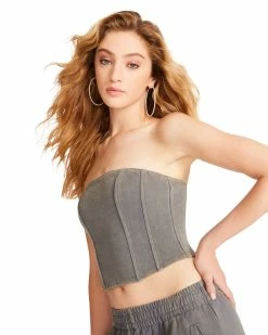 STEVEMADDEN BROOKS TOP GREY Women's Clothing