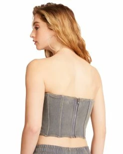 STEVEMADDEN BROOKS TOP GREY Women's Clothing