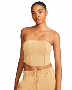 STEVEMADDEN Women's Clothing BROOKS TOP TAN