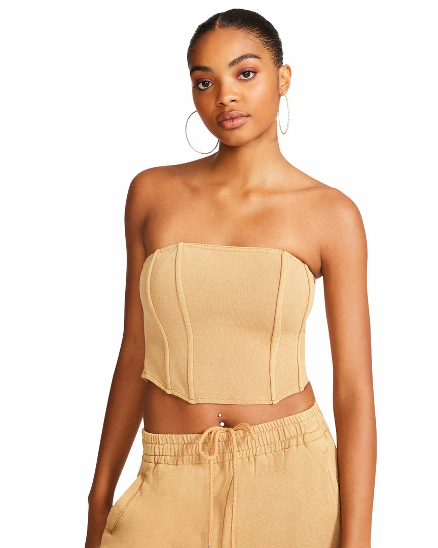 STEVEMADDEN Women's Clothing BROOKS TOP TAN