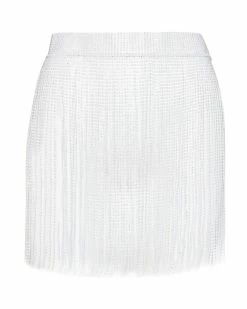 STEVEMADDEN RHINESTONE FRINGE BELT WHITE Women's Clothing