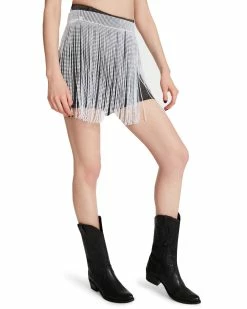 STEVEMADDEN RHINESTONE FRINGE BELT WHITE Women's Clothing
