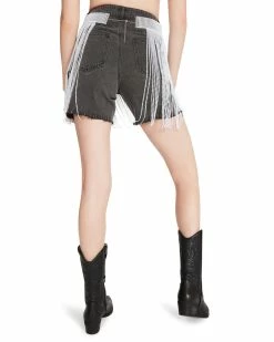 STEVEMADDEN RHINESTONE FRINGE BELT WHITE Women's Clothing