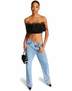 STEVEMADDEN Women's Clothing ELAINE TOP BLACK