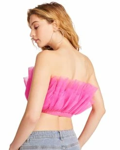 STEVEMADDEN Women's Clothing ELAINE TOP HOT PINK