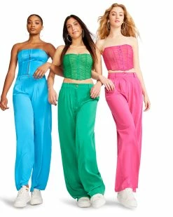 STEVEMADDEN Women's Clothing PLEATED TROUSERS BLUE