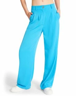 STEVEMADDEN Women's Clothing PLEATED TROUSERS BLUE