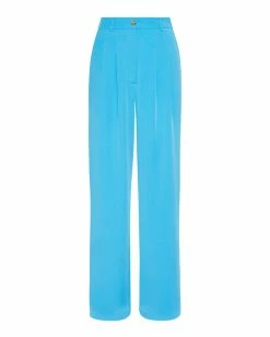STEVEMADDEN Women's Clothing PLEATED TROUSERS BLUE