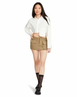 STEVEMADDEN Women's Clothing JORDAN SKIRT OLIVE
