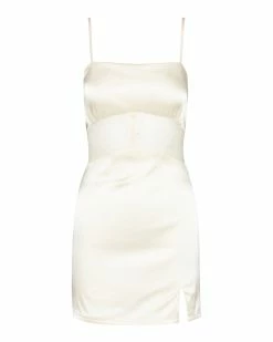 STEVEMADDEN SATIN LACE MINI DRESS CHAMPAGNE