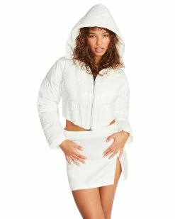 STEVEMADDEN CORSET PUFFER JACKET WHITE Women's Clothing