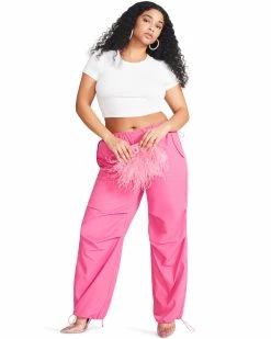 STEVEMADDEN PIA PARACHUTE PANT PINK Women's Clothing