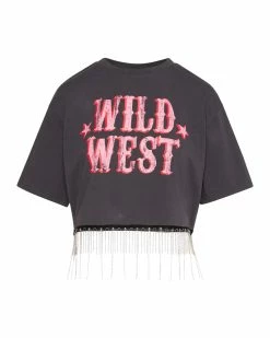 STEVEMADDEN Women's Clothing WESTIE TOP BLACK