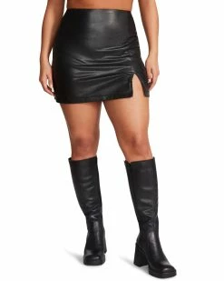STEVEMADDEN CAM FAUX LEATHER SKORT BLACK Women's Clothing