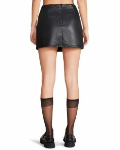 STEVEMADDEN CAM FAUX LEATHER SKORT BLACK Women's Clothing