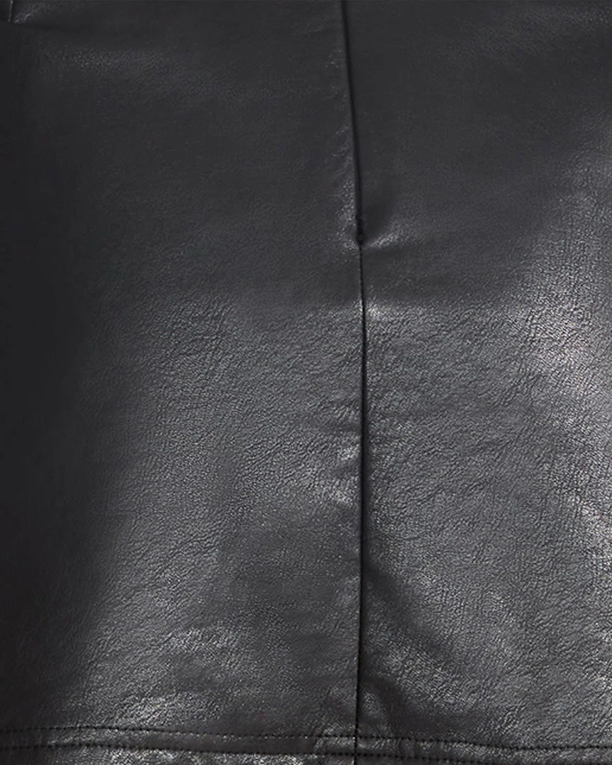 STEVEMADDEN CAM FAUX LEATHER SKORT BLACK Women's Clothing