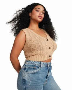 STEVEMADDEN CORY SWEATER VEST BEIGE