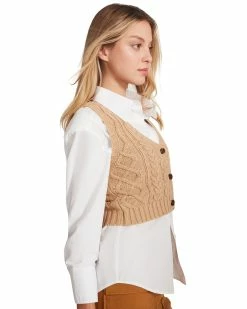 STEVEMADDEN CORY SWEATER VEST BEIGE