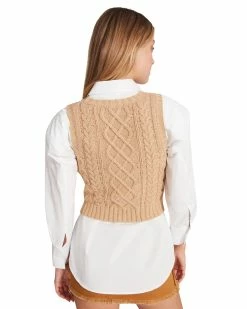 STEVEMADDEN CORY SWEATER VEST BEIGE