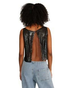 STEVEMADDEN Women's Clothing SALINA TOP BLACK