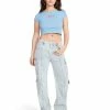 STEVEMADDEN KYLEN CARGO JEANS DENIM FABRIC Women's Clothing