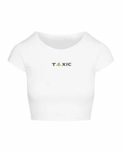 STEVEMADDEN Women's Clothing TOXIC BABY TEE WHITE BLACK
