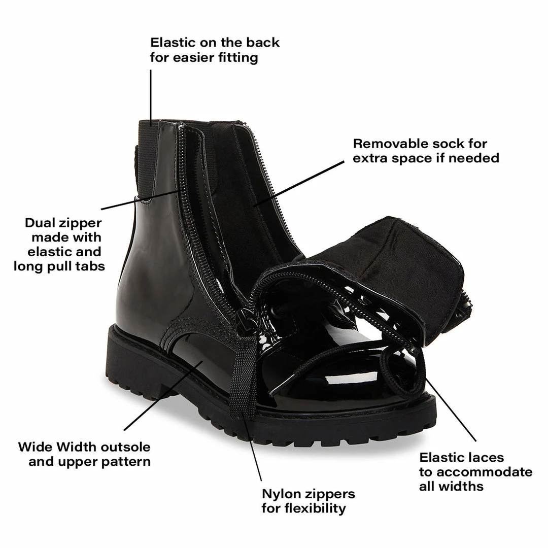 STEVEMADDEN AROCKK BLACK PATENT Kids'