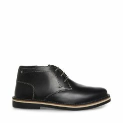 STEVEMADDEN BHARKEEN BLACK LEATHER