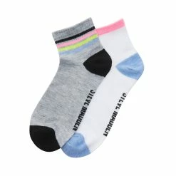STEVEMADDEN Accessories STRIPE ANKLET SOCKS GREY MULTI
