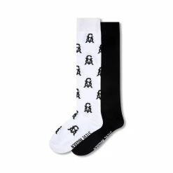 STEVEMADDEN Accessories STACKED LOGO SOCKS WHITE MULTI