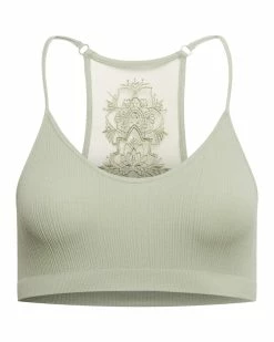 SteveMadden Women's Clothing THE ELLA MESH BRALETTE SAGE +
