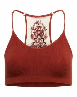 SteveMadden Women's Clothing THE ELLA MESH BRALETTE RUST