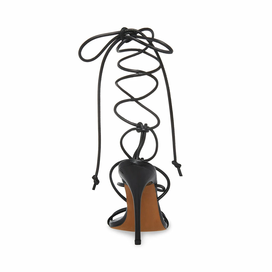 STEVEMADDEN Women's Shoes BUFFY BLACK LEATHER