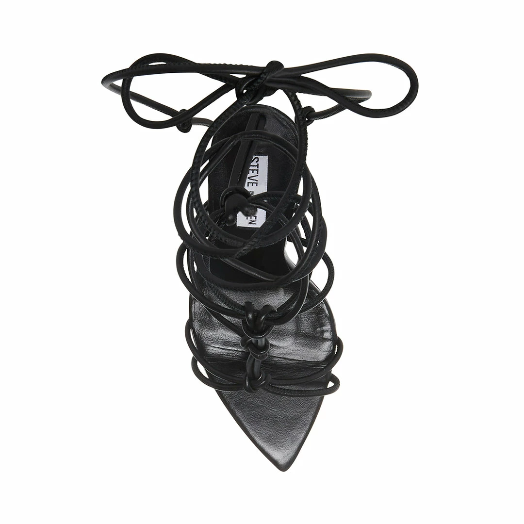 STEVEMADDEN Women's Shoes BUFFY BLACK LEATHER