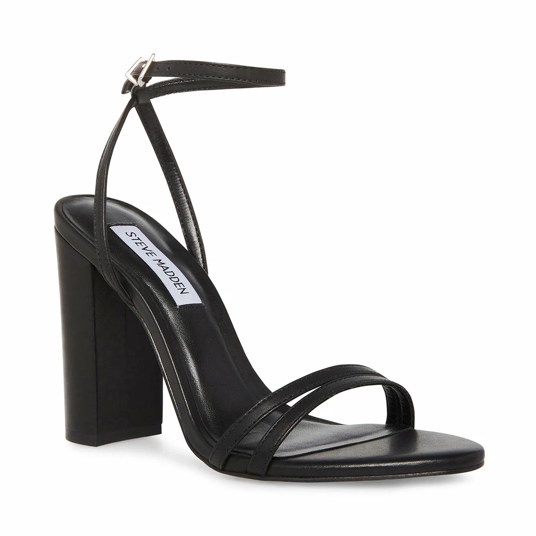 STEVEMADDEN Women's Shoes CANDID BLACK LEATHER