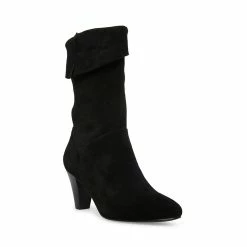 STEVEMADDEN Women's Shoes CHARLOTTE BLACK SUEDE