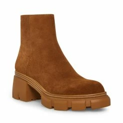 STEVEMADDEN Women's Shoes HALT CHESTNUT SUEDE
