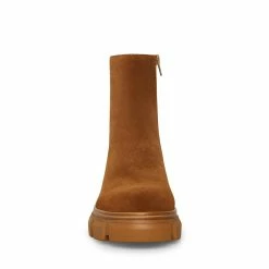 STEVEMADDEN Women's Shoes HALT CHESTNUT SUEDE